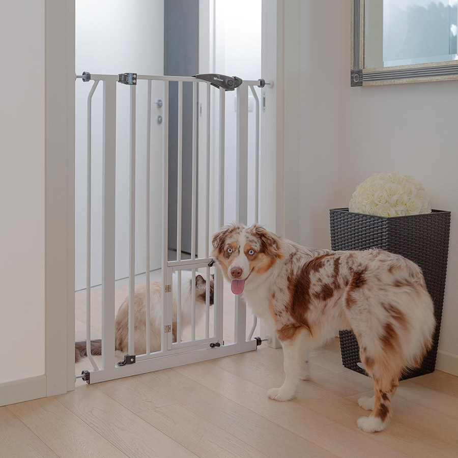 Ferplast Pet Gate with Cat Door Medium White Pets