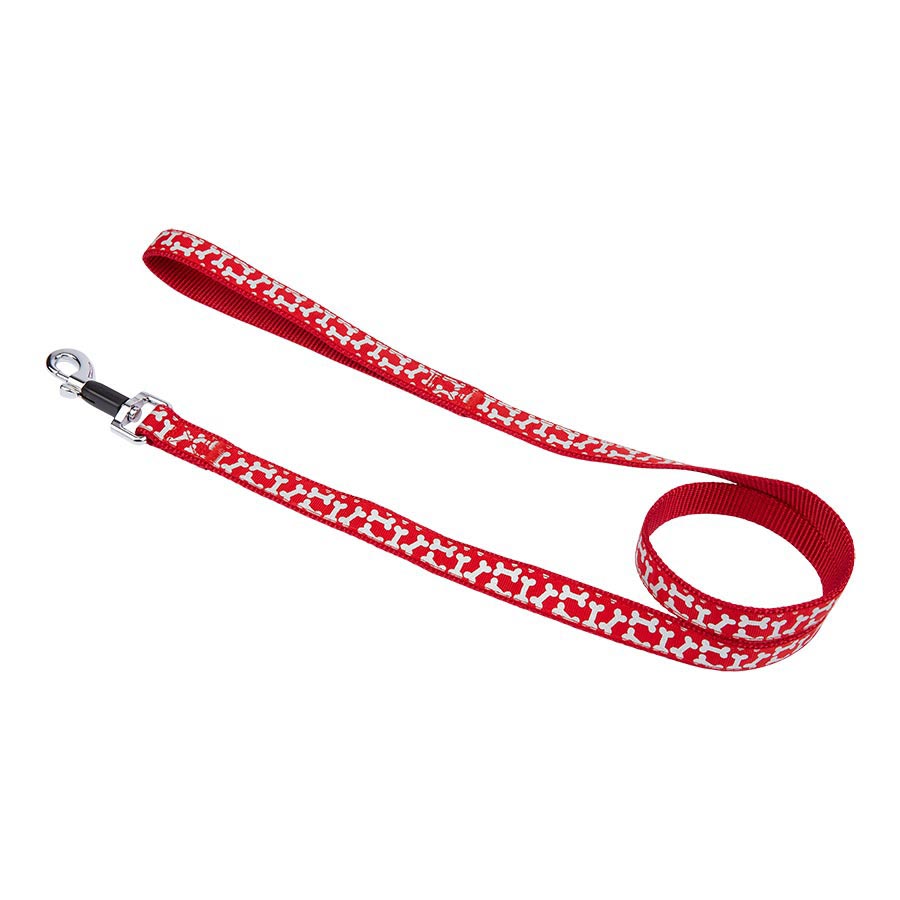 Pets at Home Reflective Bone Dog Lead Red