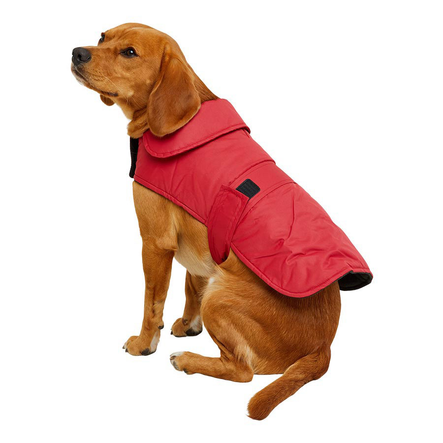 Pets at Home Fleece Lined Dog Coat Red Pets