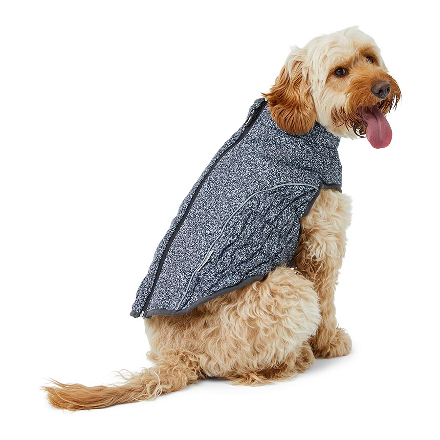 3 Peaks 3M Thinsulate Shower Resistant Bomber Dog Coat Black Marl Medium