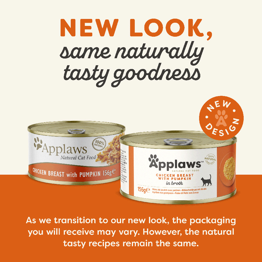 Applaws Natural Wet Adult Cat Food Chicken Pumpkin x6 Tins