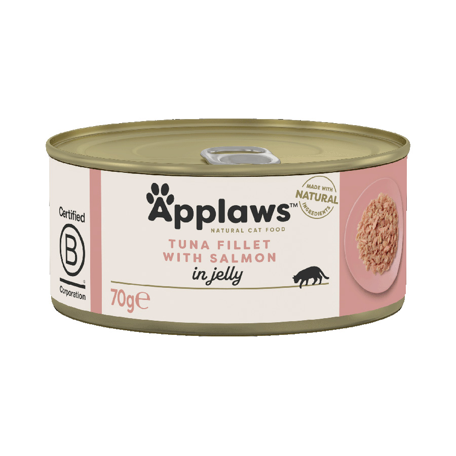 Applaws Natural Adult Wet Cat Food Tuna Fillet and Salmon in Jelly Tin