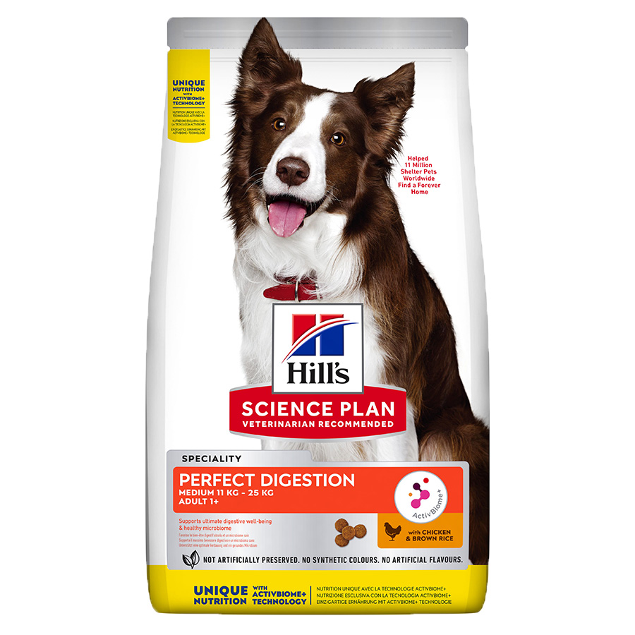 Hill's Science Plan Perfect Digestion Medium Dry Adult Dog Food Chicken 14Kg