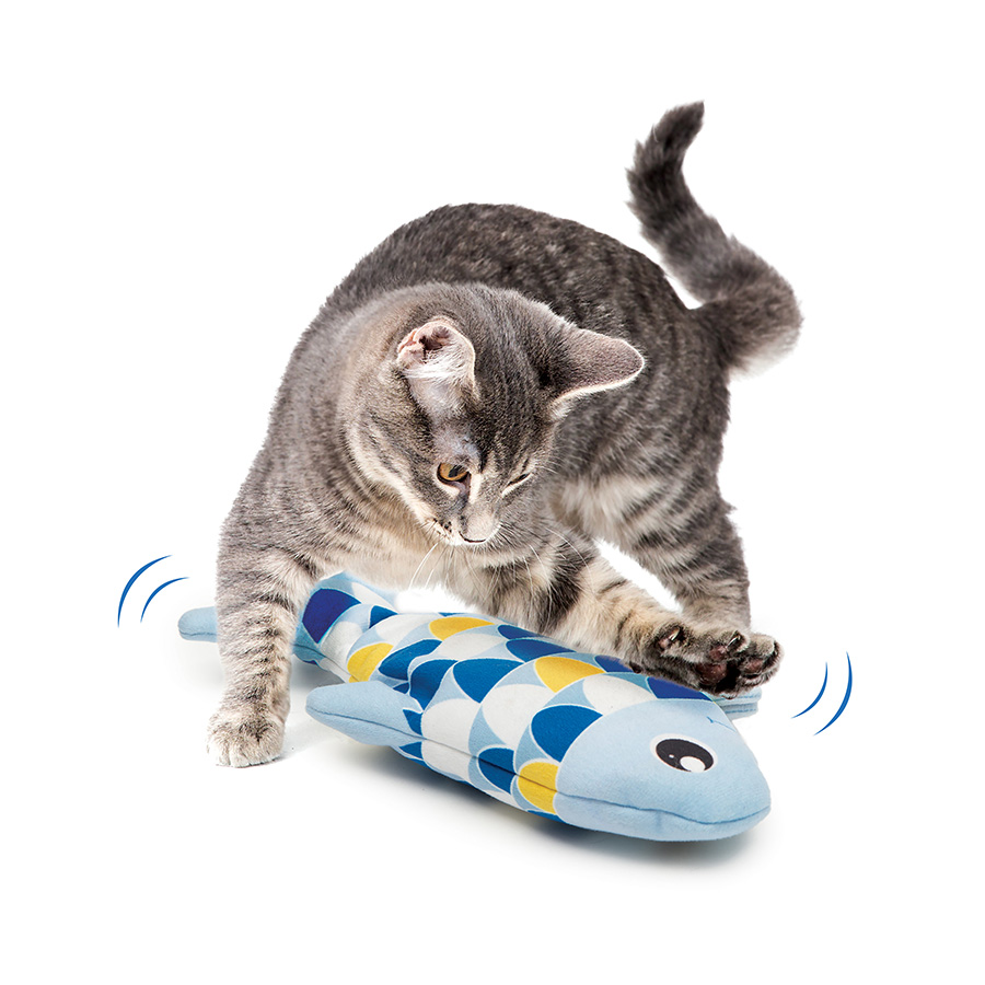 Catit Groovy Motion Activated Dancing Fish Cat Toy Blue Pets