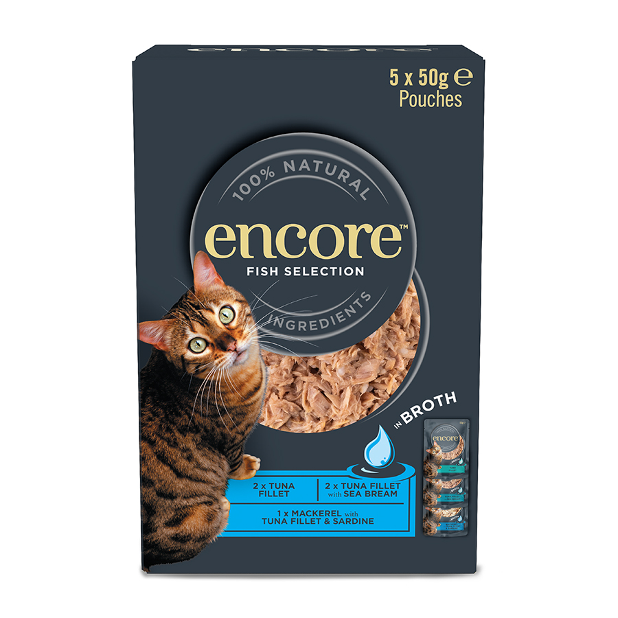 Encore Adult Wet Cat Food Fish Selection Broth