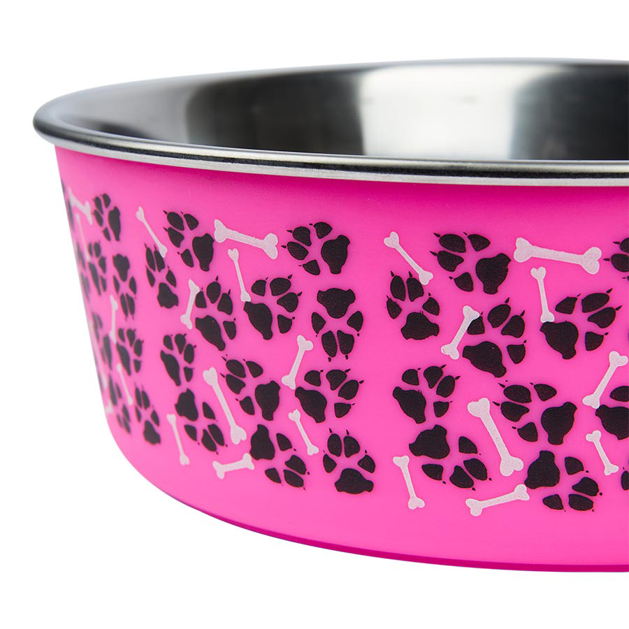 Pets at Home Stainless Steel Dog Bowl Pink Pets