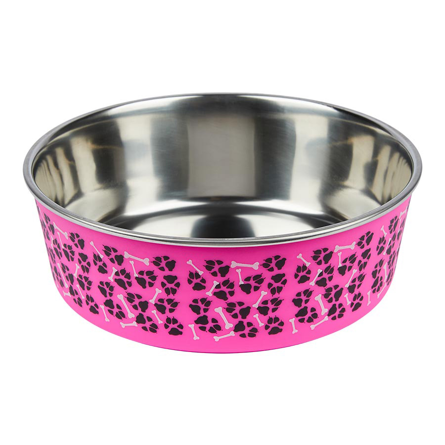 Pets at Home Stainless Steel Dog Bowl Pink Pets