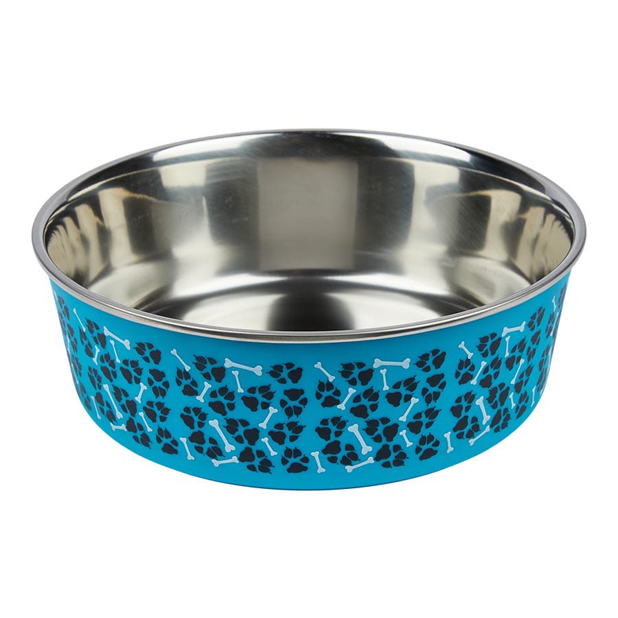 Pets At Home Stainless Steel Dog Bowl Blue Large