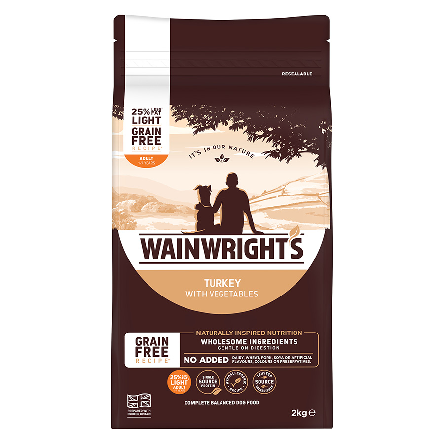 Wainwright's Grain Free Light Dry Adult Dog Food Turkey 2Kg