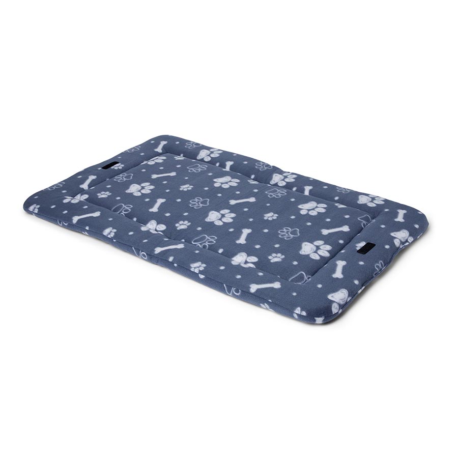 Pets Essentials Small Grey Bone Fleece Dog Crate Mat