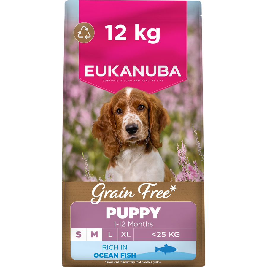 Eukanuba Grain Free Small & Medium Breed Puppy Dry Dog Food Fish