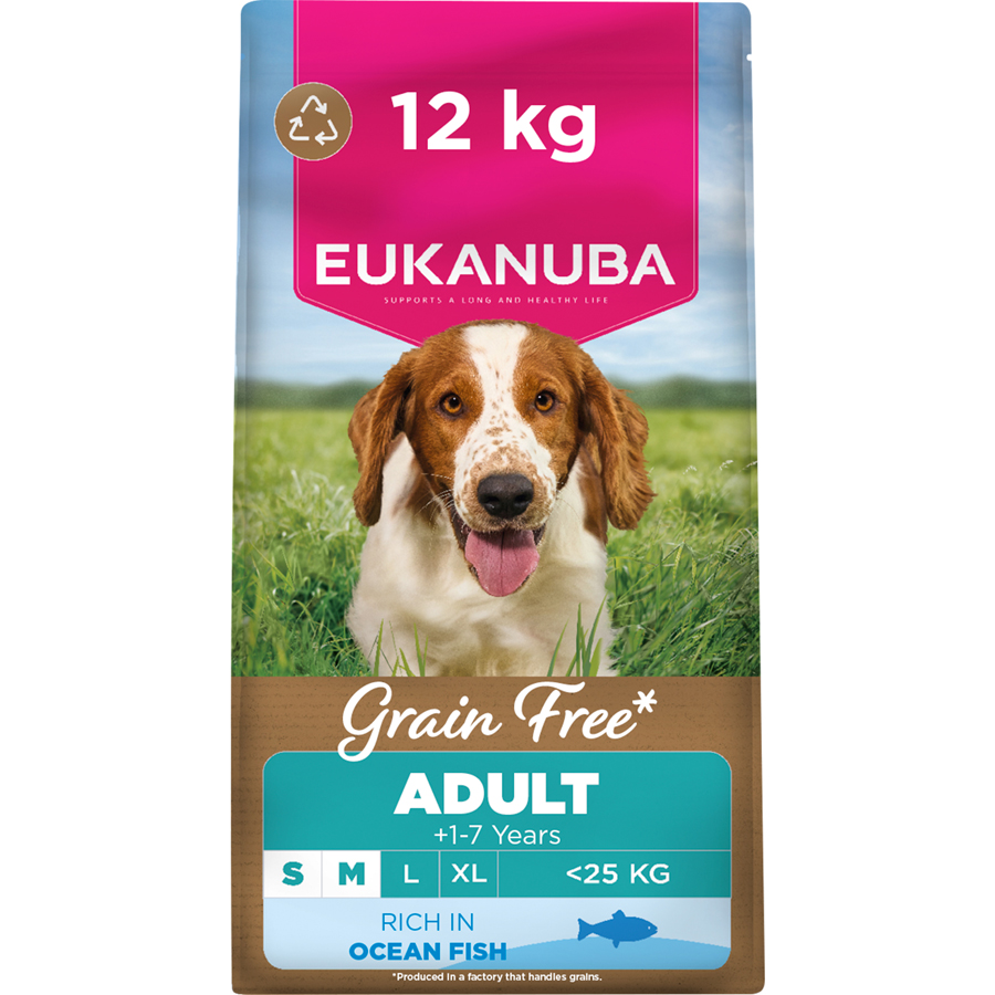 Eukanuba Grain Free Small & Medium Breed Adult Dry Dog Food Fish