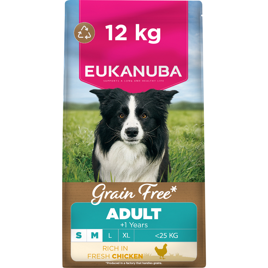 Eukanuba Grain Free Small & Medium Breed Adult Dry Dog Food Chicken