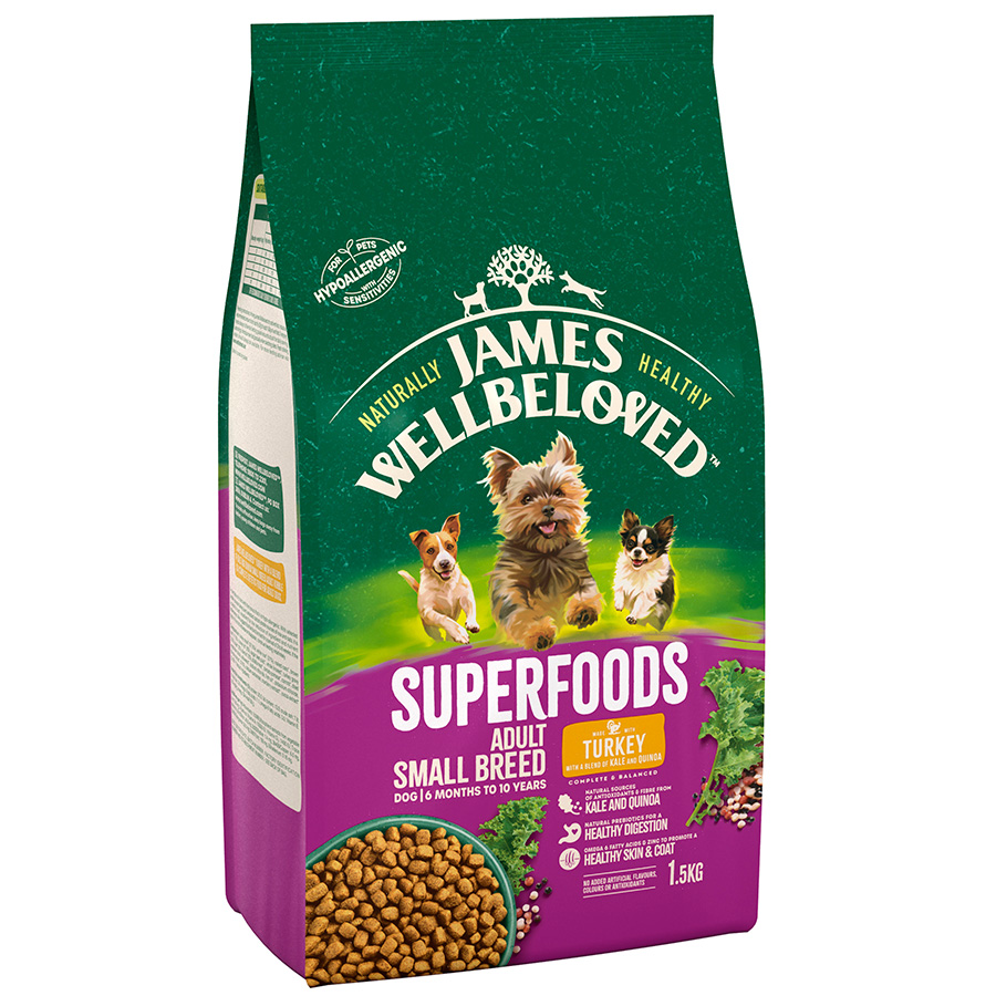 James wellbeloved small breed turkey and rice best sale