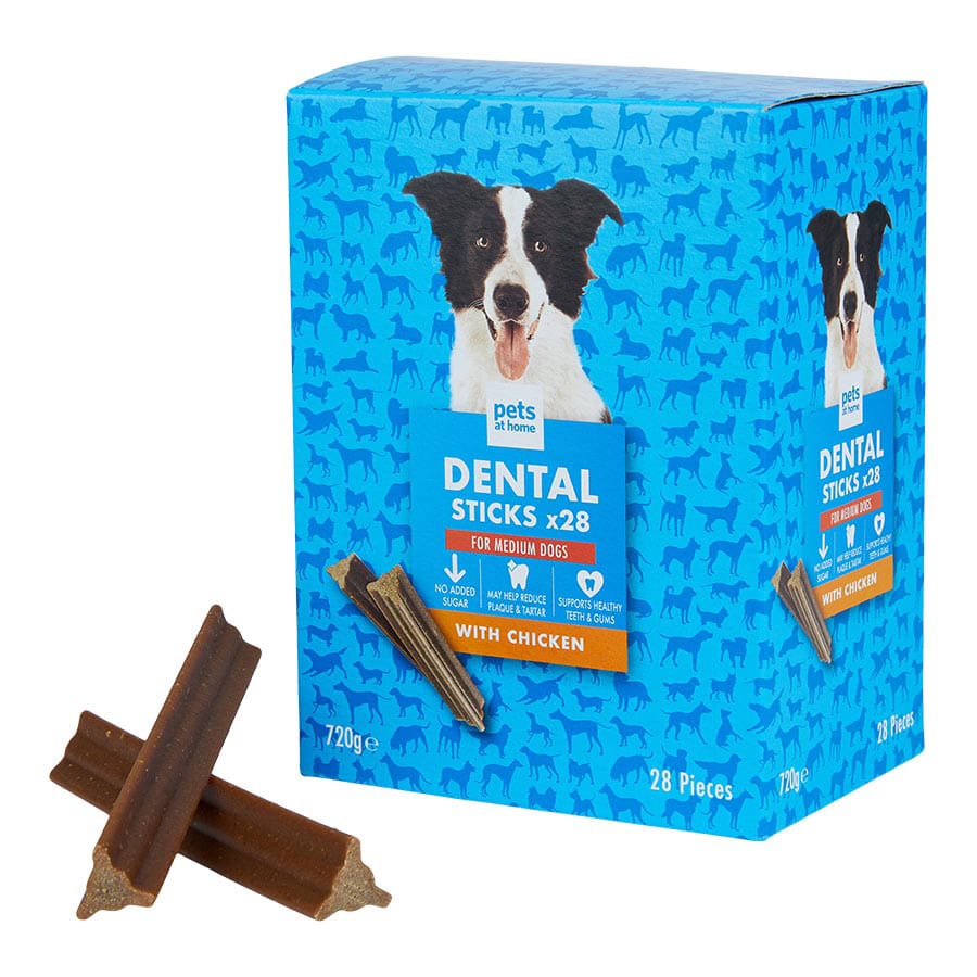 Pets At Home Dental Sticks For Medium Dogs 28 Pack 720G