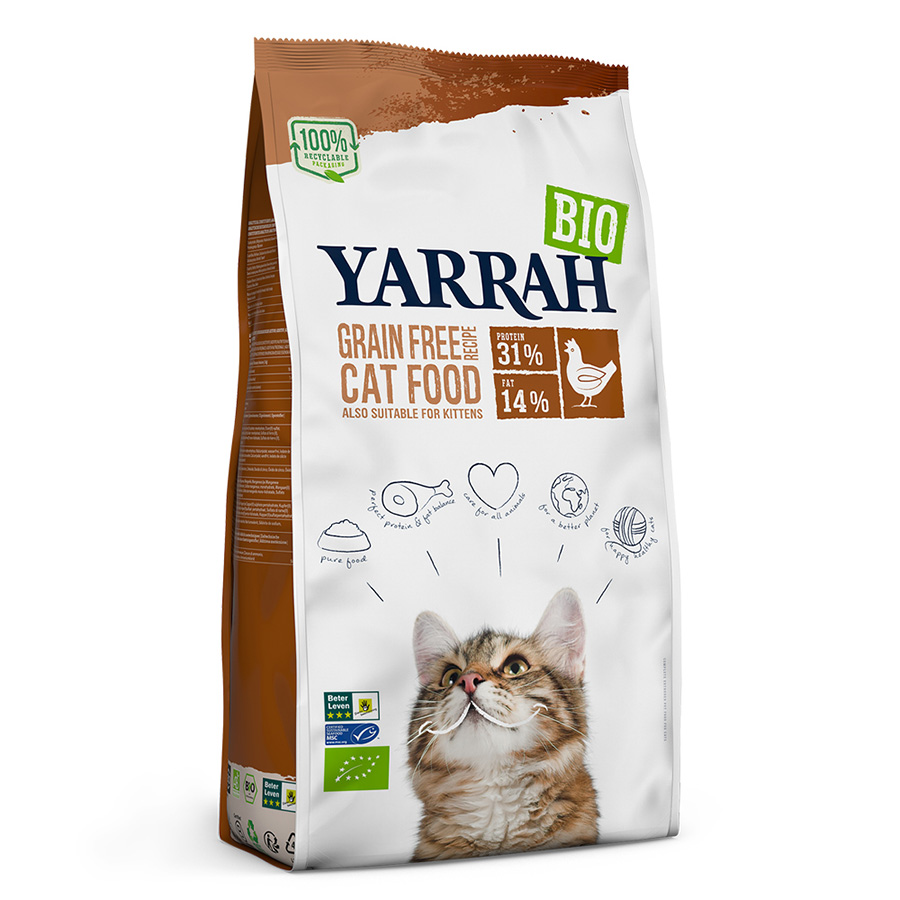 Yarrah Organic Complete Grain Free Adult Dry Cat Food Chicken MSC Fish