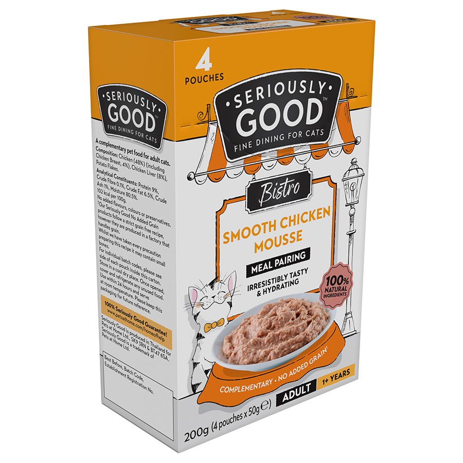 Seriously Good Wet Adult Cat Food Topper Chicken Mousse Meal Pairing Pets