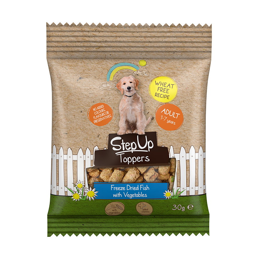 Step Up Naturals Freeze Dried Adult Dog Food Toppers Fish Vegetables Pets