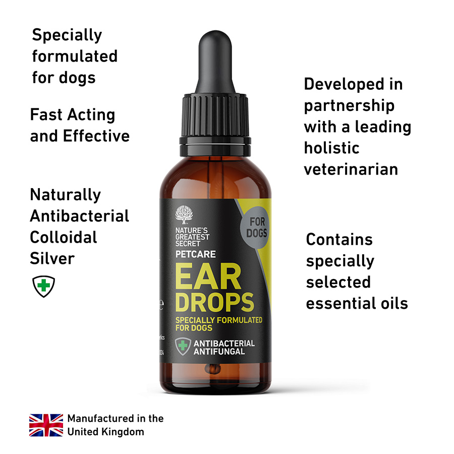 Nature s Greatest Secret Antibacterial Ear Drops Colloidal Silver Pets