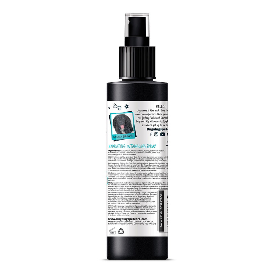 Bugalugs Detangling Dog Spray Fragrance Pets