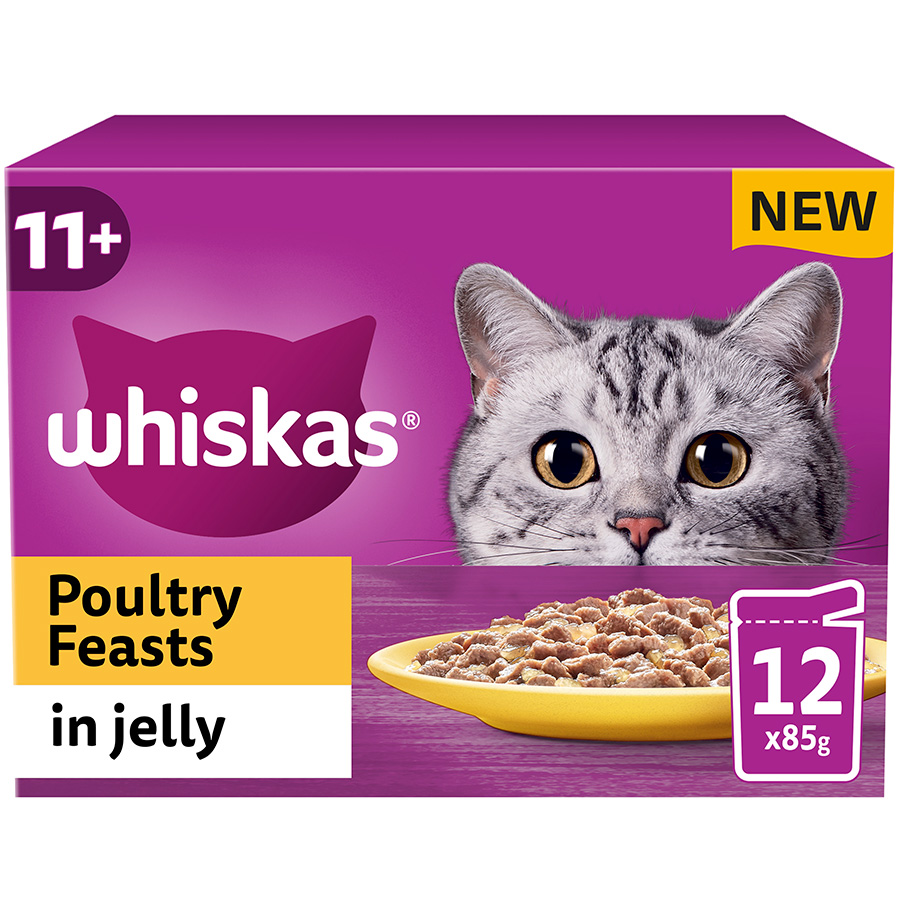 Whiskas 11+ Senior Wet Cat Food Poultry In Jelly | Pets