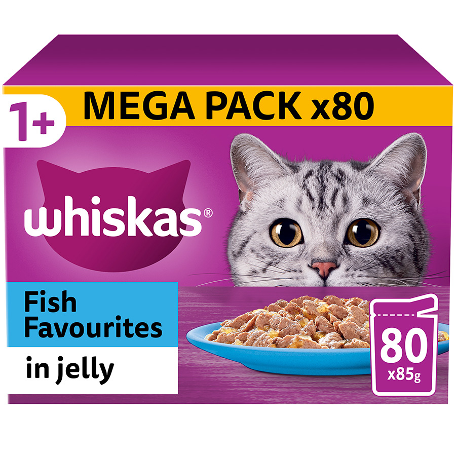 Whiskas 1 Adult Wet Cat Food Fish In Jelly Pets