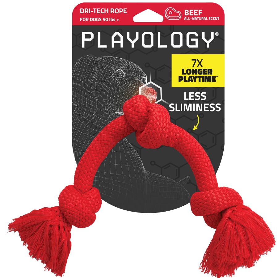 Playology Dri-Tech Beef Scented Rope Dog Toy