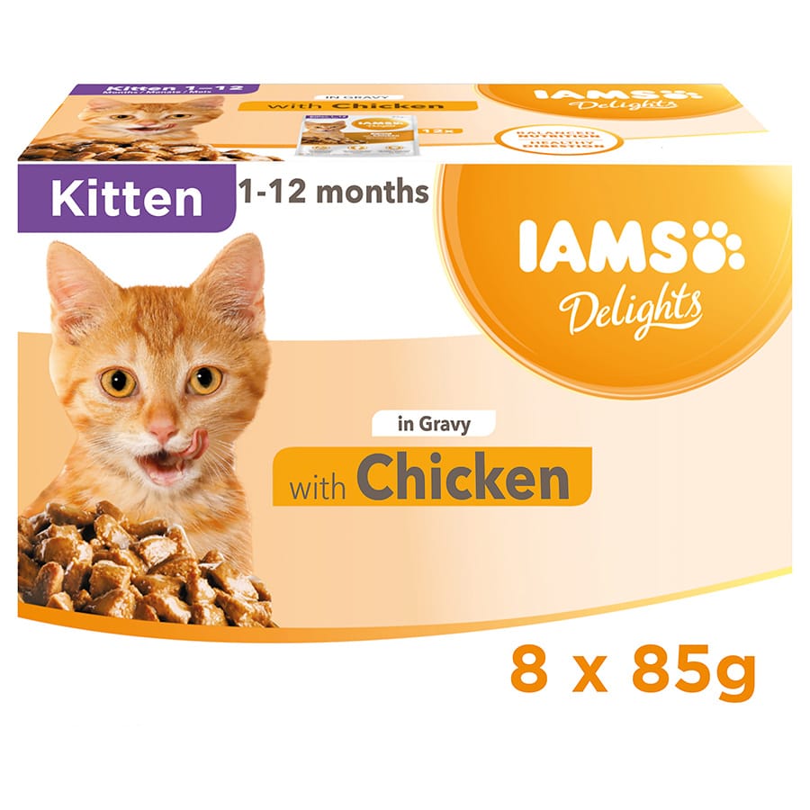 Iams Delights Wet Kitten Cat Food Chicken Gravy Pets