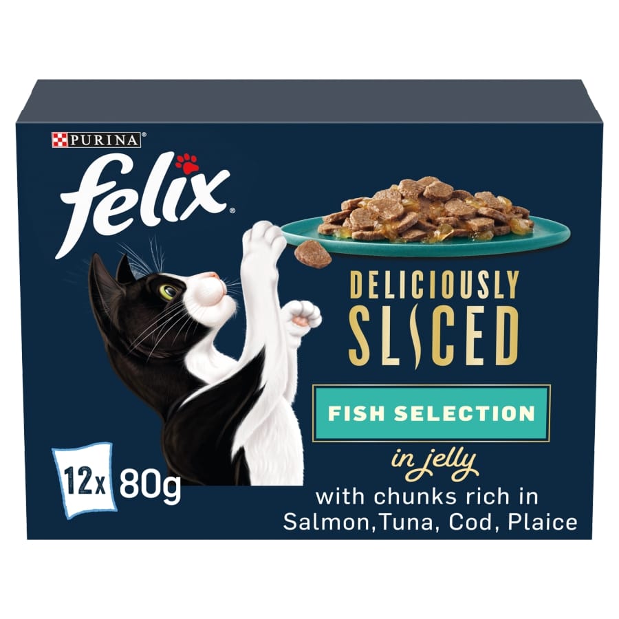 Felix Deliciously Sliced Adult Wet Cat Food Fish Selection in Jelly