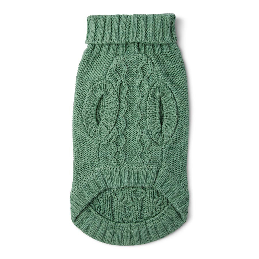 Harry Barker Cable Knit Dog Sweater Green Pets