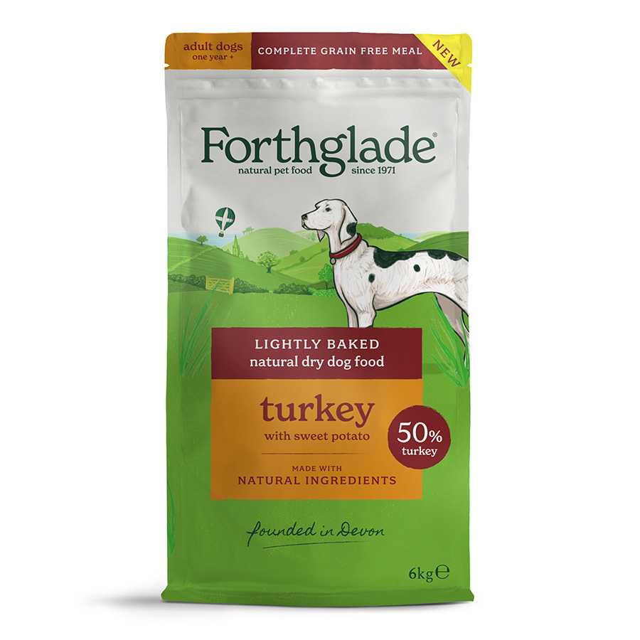 Forthglade Grain Free Lightly Baked Dry Adult Dog Food Turkey 6Kg