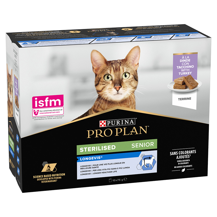 Pro Plan Sterilised Longevis Wet Senior Cat Food Turkey Pets