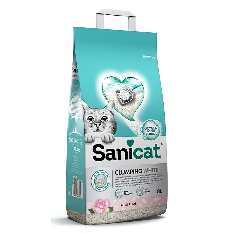 Sanicat White Rose Petal Scented Clumping Cat Litter