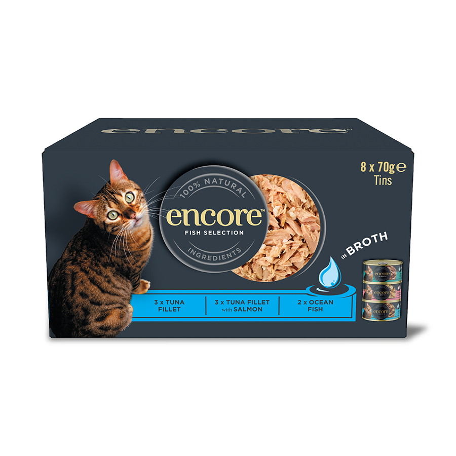 Encore Natural Wet Adult Cat Food Fish Selection in Broth