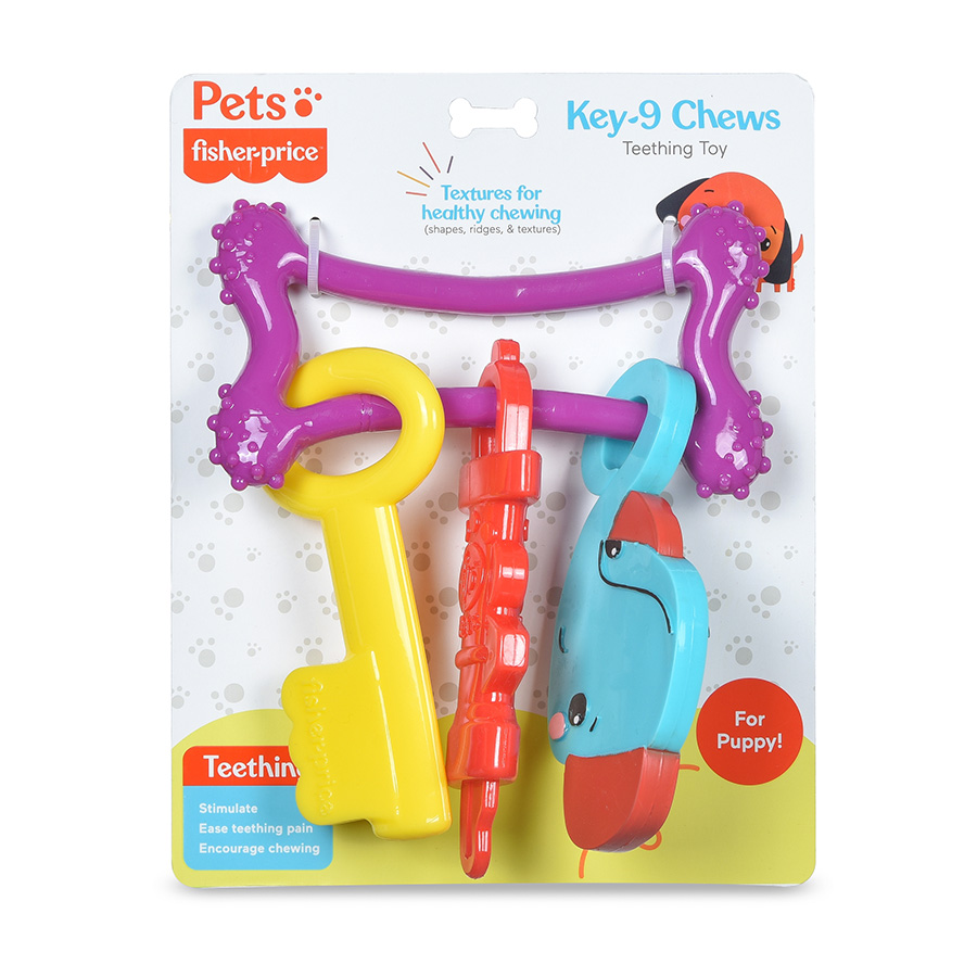 Fisher Price KEY 9 Teething Ring Dog Toy Pets