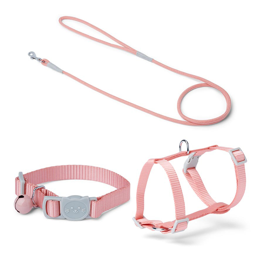 Pets at Home Kitten Collar Lead and Harness Set Peach