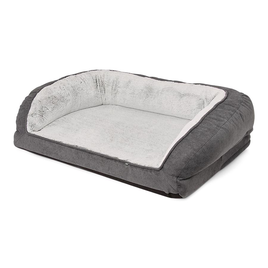 Large grey dog bed best sale