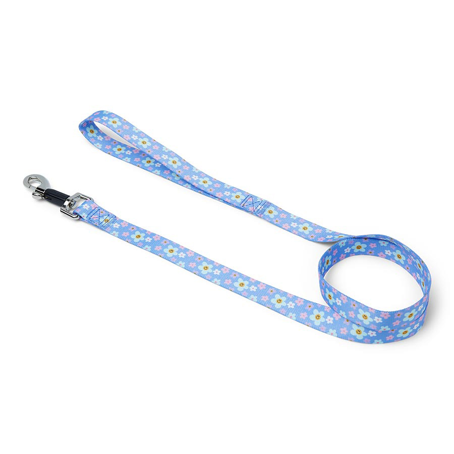 Pets At Home Smiley Flowers Dog Lead Blue 