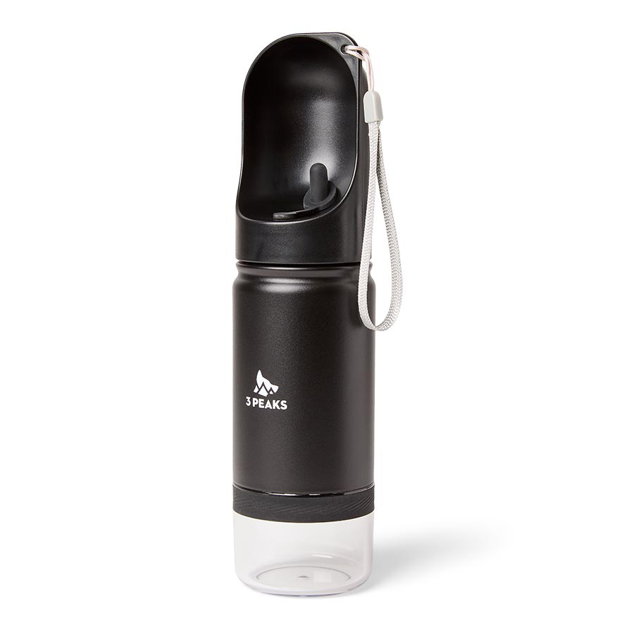 3 Peaks Multi-Functional Travel Dog Bottle Black
