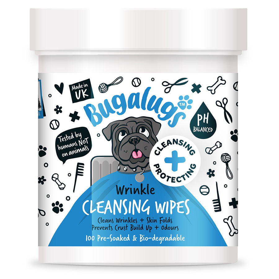 Bugalugs Wrinkle Biodegradable Dog Cat Wipes Pets