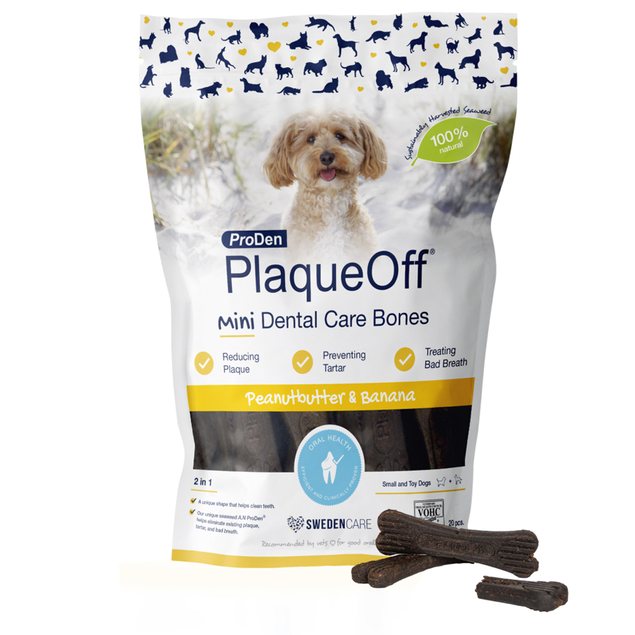 ProDen PlaqueOff Mini Dental Bones for Dogs Peanut Butter & Banana