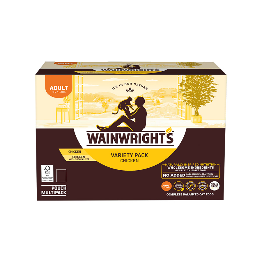 Wainwright's Grain Free Wet Adult Cat Food Variety Pack Chicken 32 X 85G