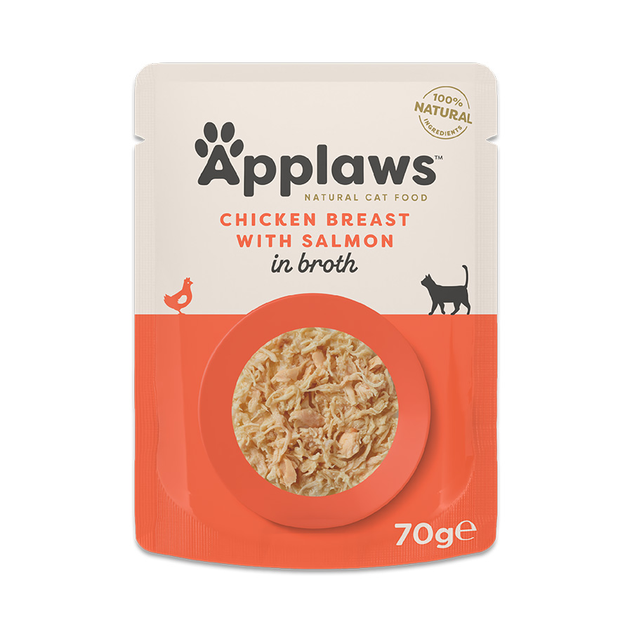 Applaws Natural Wet Adult Cat Food Chicken Breast With Salmon In Broth 70G