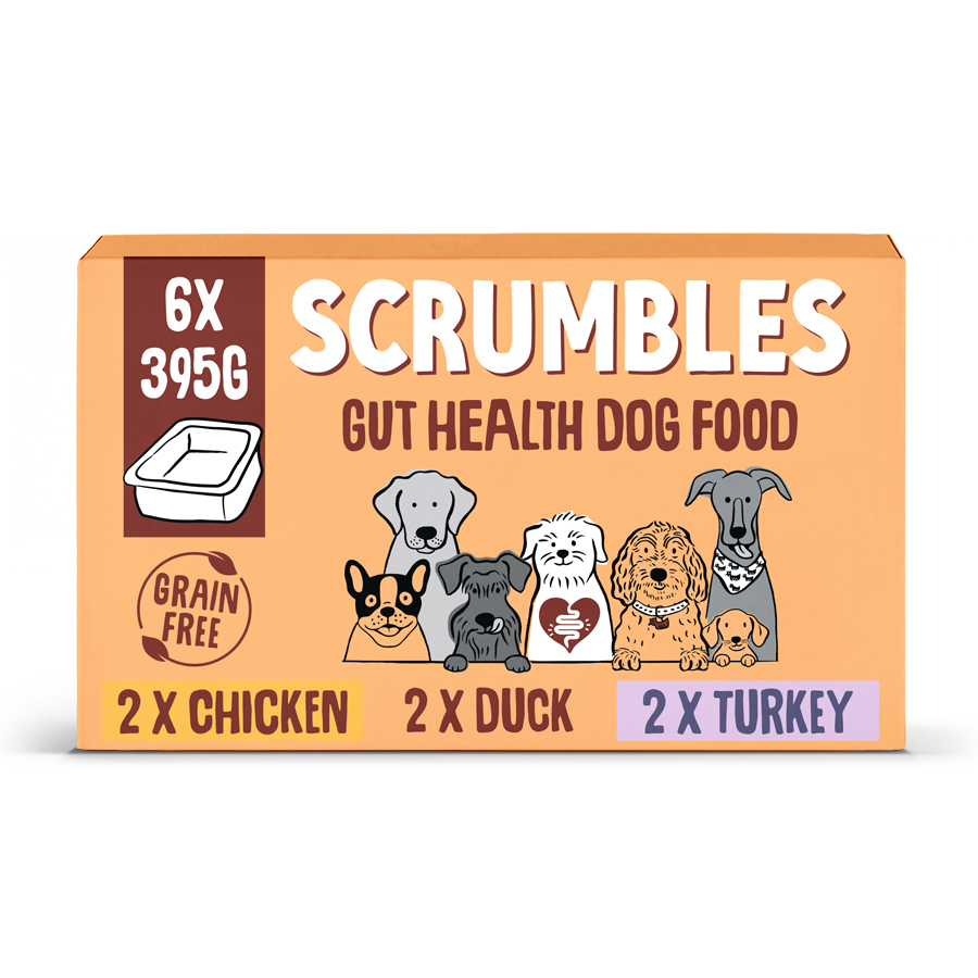 Scrumbles Complete Grain Free Natural Wet Adult Dog Food Meat Selection 6 Trays
