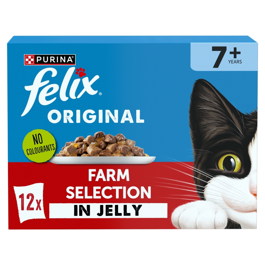 Felix Original Senior 7+ Wet Cat Food Farm Selection in Jelly