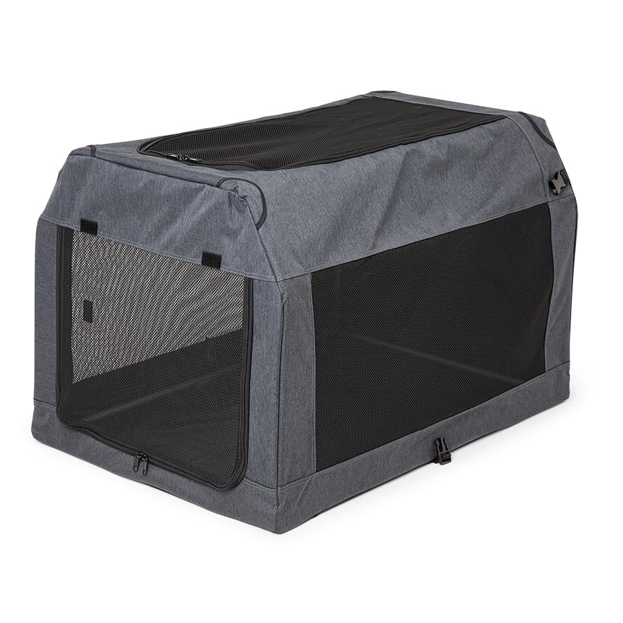 Pets at Home Soft Sided Folding Dog Crate Grey Pets