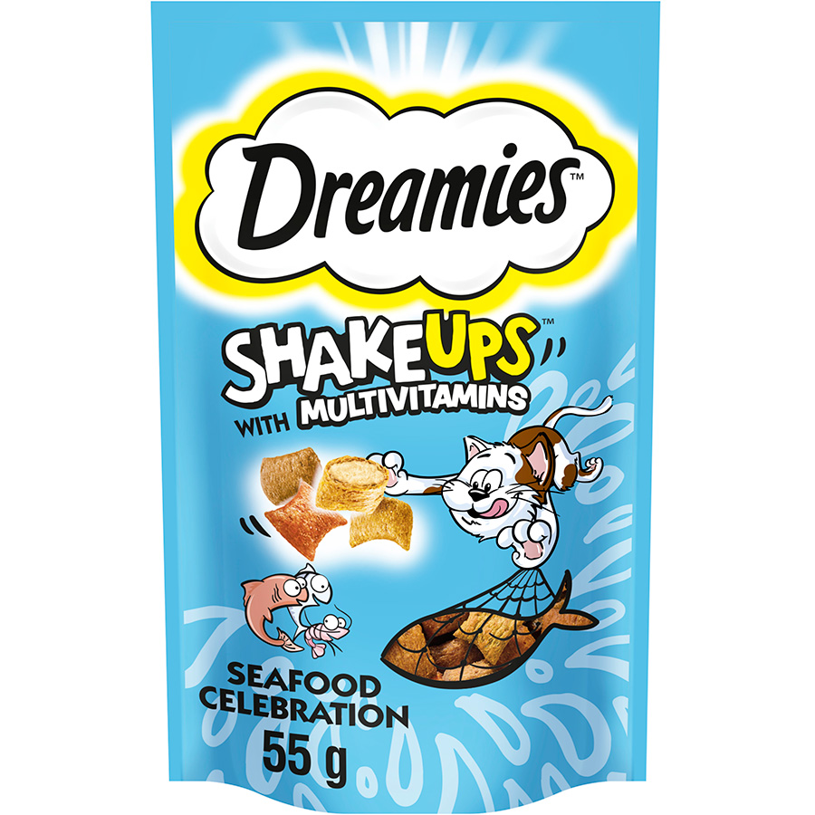 Dreamies Shakeups Multivitamin Seafood Celebration Cat And Kitten Treats 55G