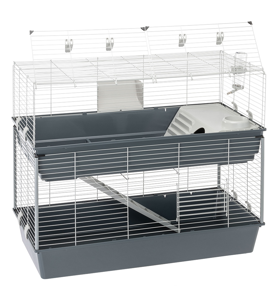 Ferplast Rabbit Guinea Pig 2 Storey Home Grey Pets