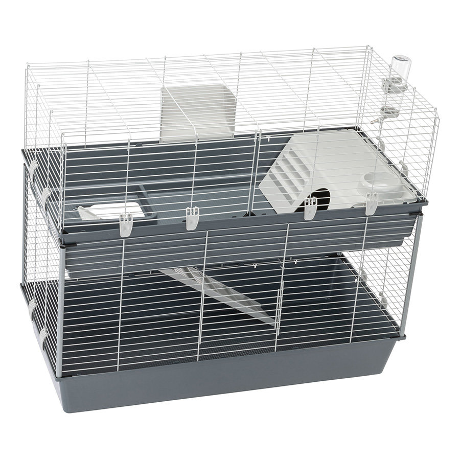 Ferplast Rabbit Guinea Pig 2 Storey Home Grey Pets