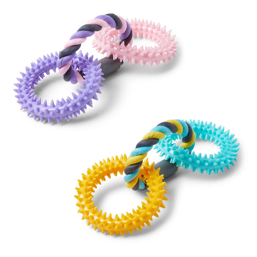 Pets at Home Tpr & Rope 3 Ring Single Dog Toy